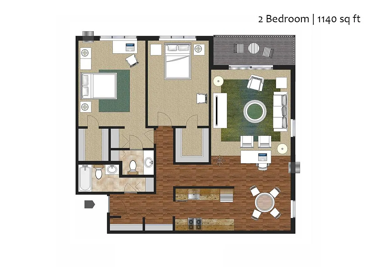 Floor plan 2 Bedroom C