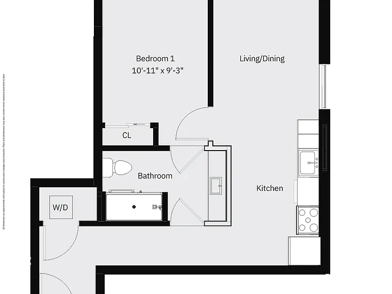 1 Bed 1 Bath -B _ 577 SF 1 Bed 1 Bath -B _ 577 SF