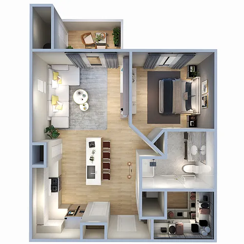 Floor plan A1 1X1 746