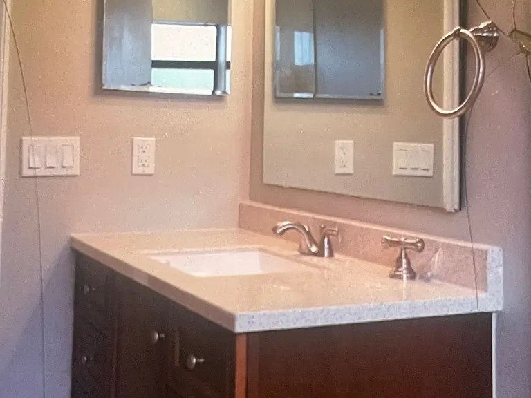 newly renovated master bath: private toliet & ceramic tiled oversized shower: