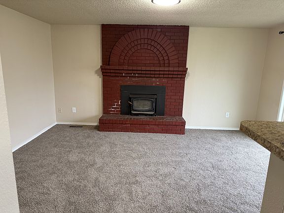 Family room with wood burning stove
