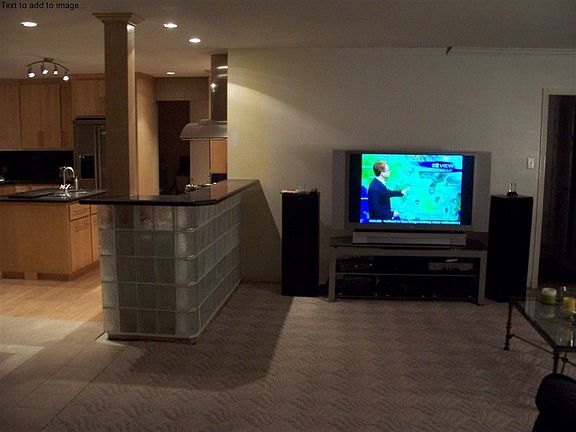 Open concept from kitchen to living room. 