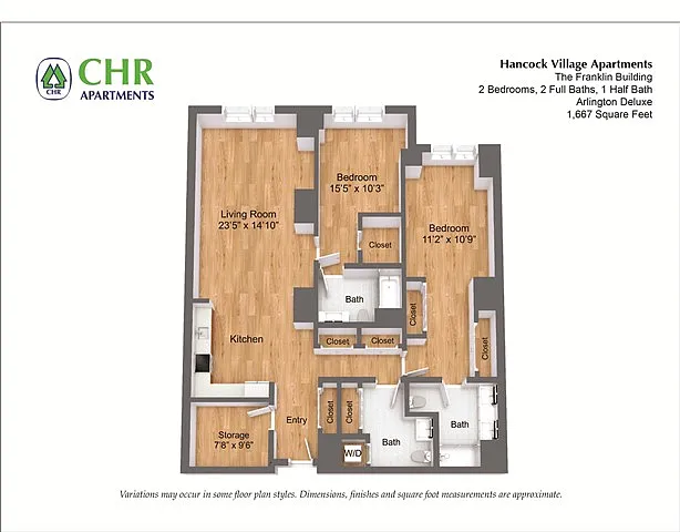 Floor plan 2 Bed/2 Bath Single Level - The Franklin