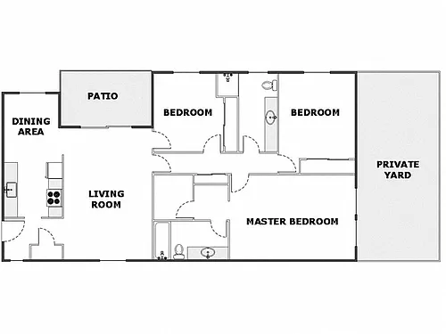 Floor plan 3 Bed / 2 Bath: Type A