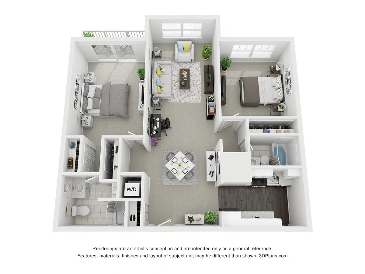 Floor plan 2 Bedroom - Type B