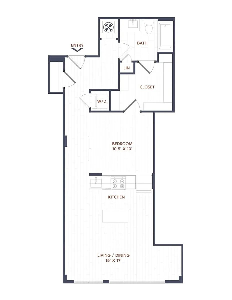 Floor plan 1 Bed/1 Bath-A10