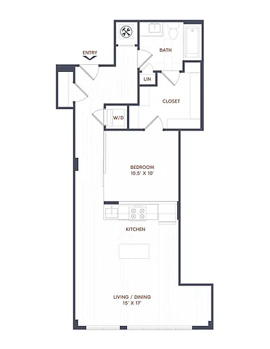 Floor plan 1 Bed/1 Bath-A10