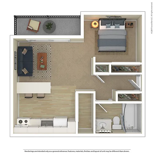 Floor plan Studio 480