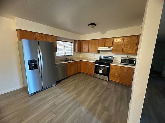 Kitchen with new appliances.