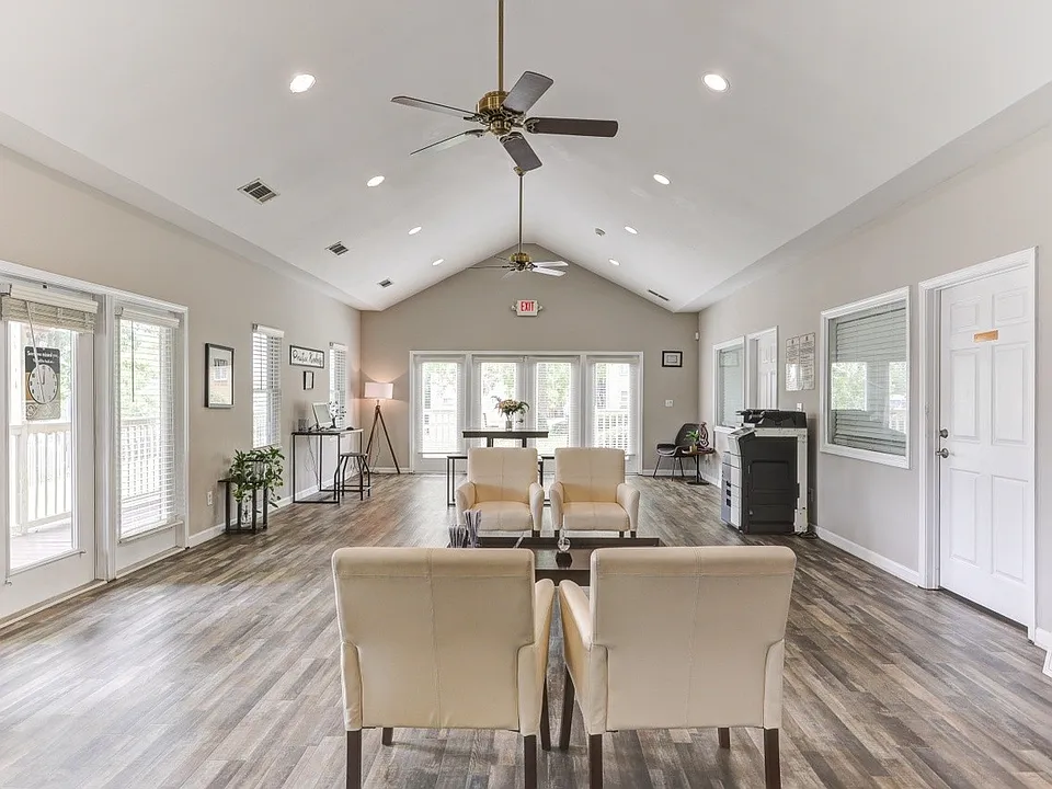 Step into the inviting community lounge at The Preserve On Conley Apartments, where modern comfort meets relaxing ambiance. Perfect for gatherings or unwinding after a long day. Picture your lifestyle here. Schedule a tour today!