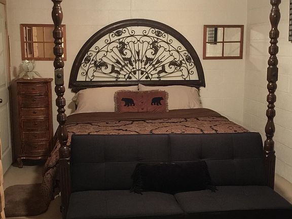 Beautiful king bed in large bedroom