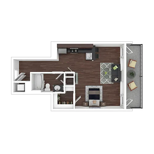 Floor plan Toscana Apartment Homes Phase I New Studio