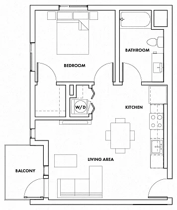 Floor plan 1 Bedroom F Fedora