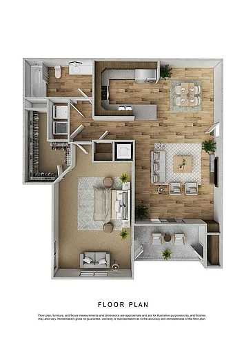 Floor plan One Bedroom One Bath