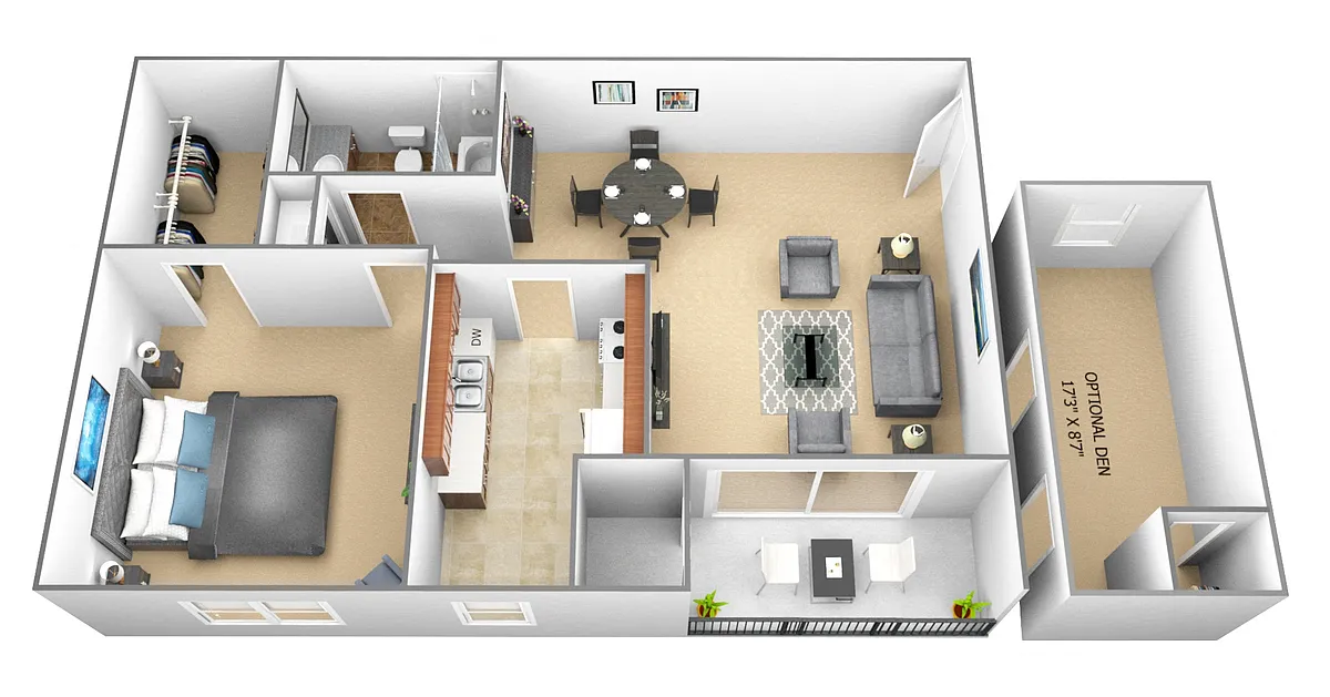 Floor plan 1 Bed 1 Bath