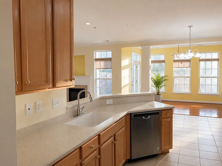 kitchen has Corian countertops on both sides