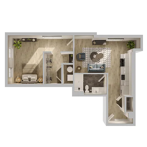 Floor plan T11- 1BR