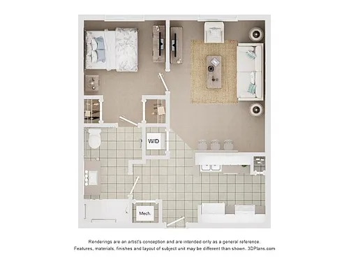 Floor plan One Bedroom A