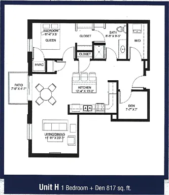 Floor plan 1-H Plus Den