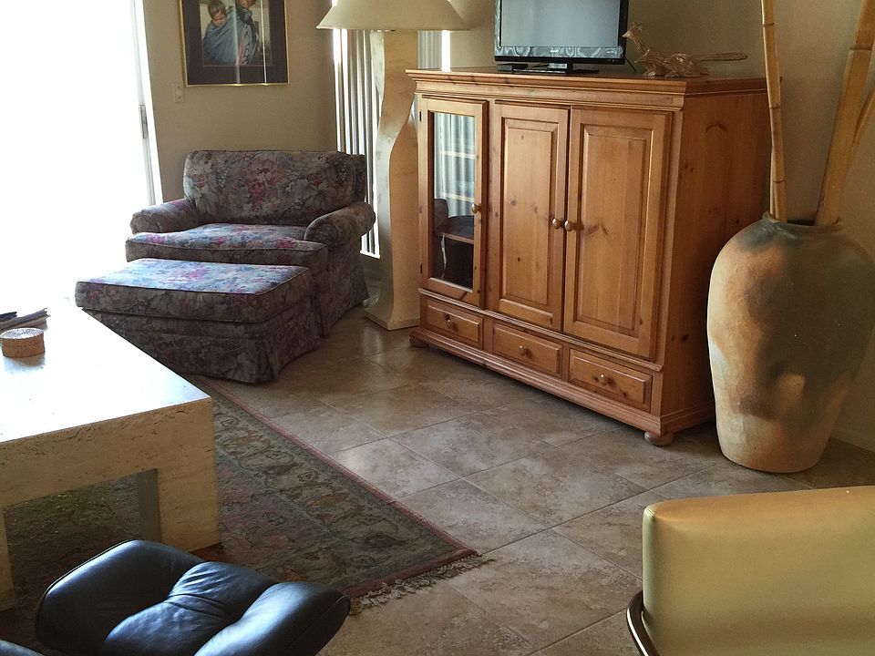Living room with tile floors