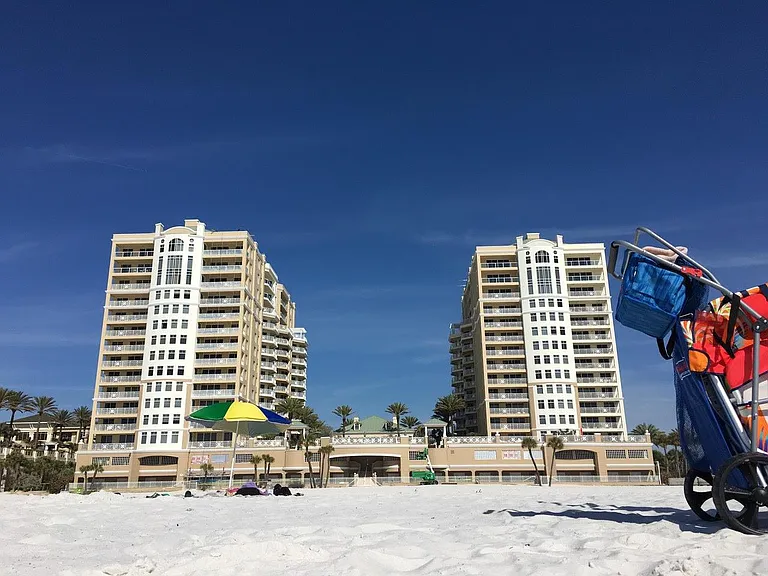 The condo is in the left tower.