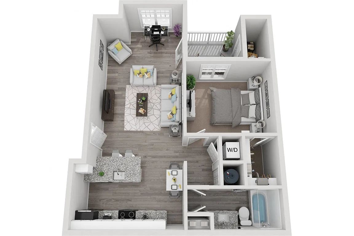 Floor plan The Lumina 1 Bedroom 1 Bath Renovated