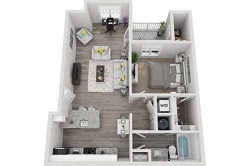 Floor plan The Lumina 1 Bedroom 1 Bath Renovated