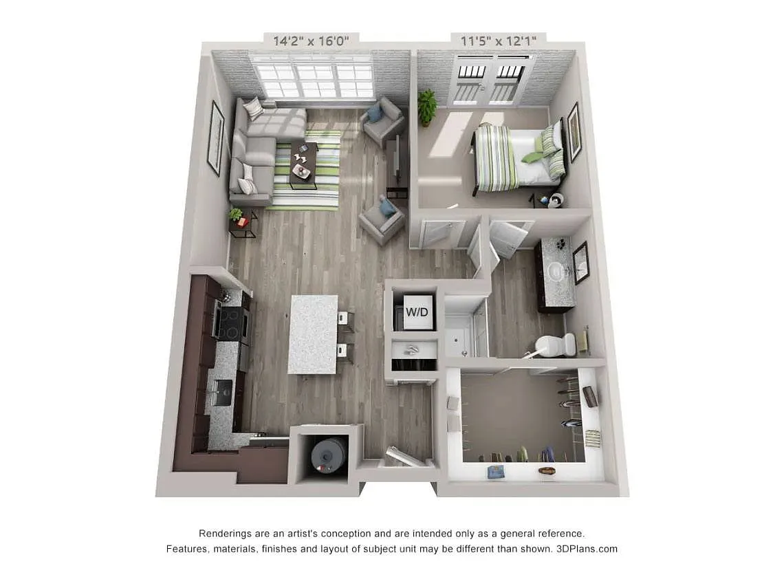Floor plan 1 Bedroom F