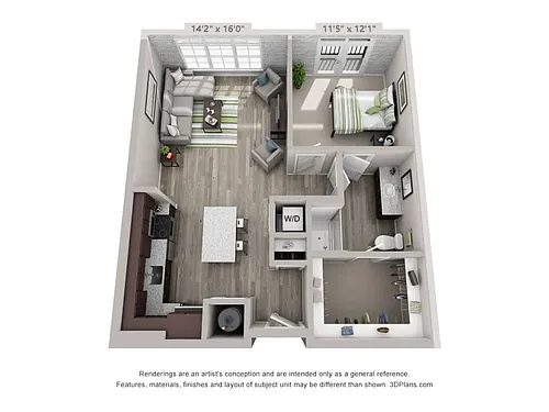 Floor plan 1 Bedroom F