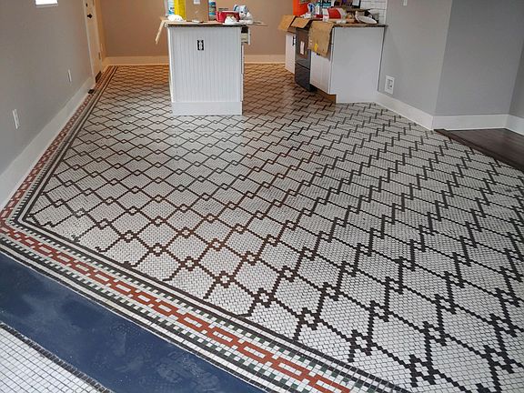 As the building was originally used as a bar, the tile floors were brought back to life!