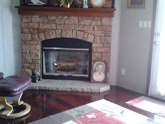 Wood burning fireplace