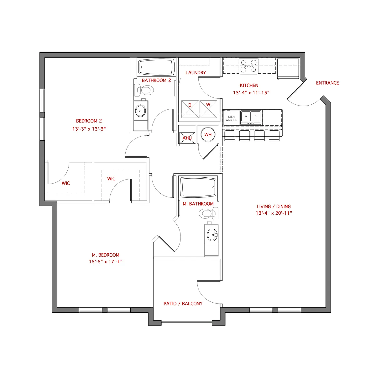 Floor plan 2BR- Balcony - Palm