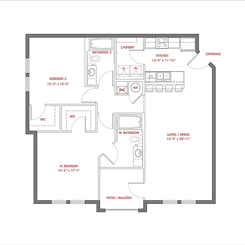 Floor plan 2BR- Balcony - Palm