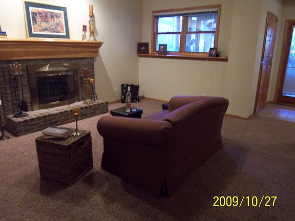Family Room w/ FP and French Door to Patio