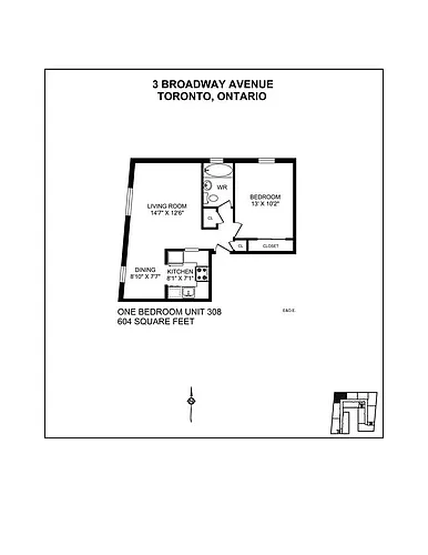 Floor plan 1 Bedroom 1 Bed 1 Bath