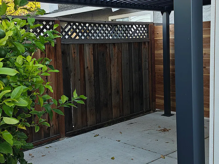 Backyard with Louvered Pergola
