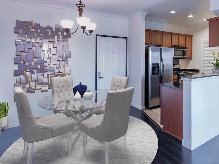 Kitchen and Dining Room with Hard Surface Flooring