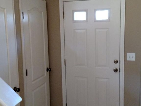 front door with closets