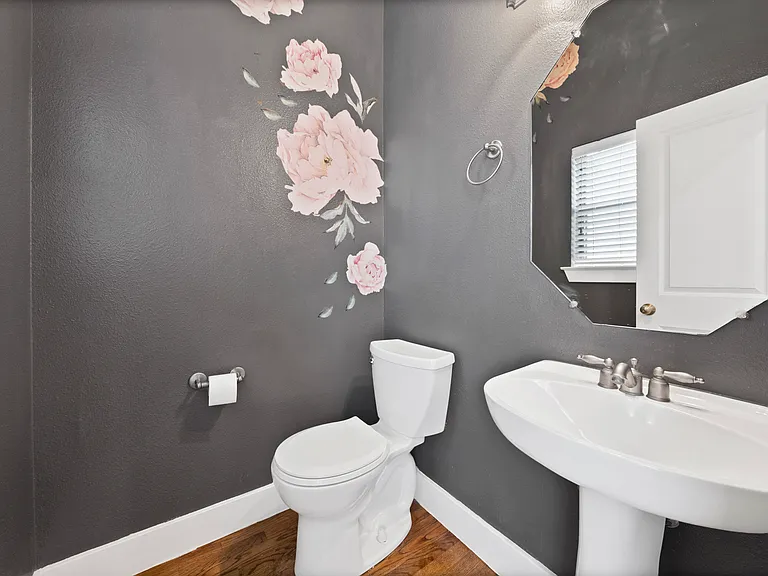 Half bathroom off kitchen