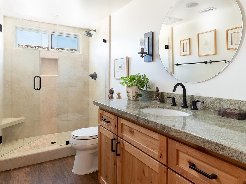Beautiful granite counters. wood cabinets. lots of light