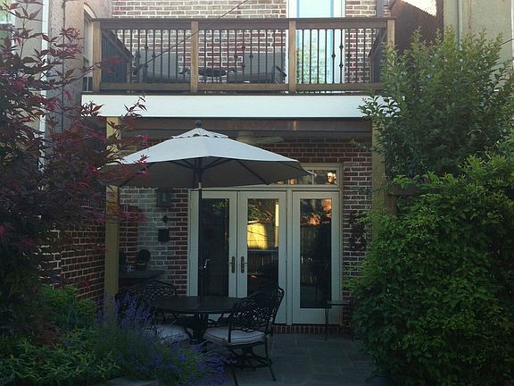 Back garden and balcony