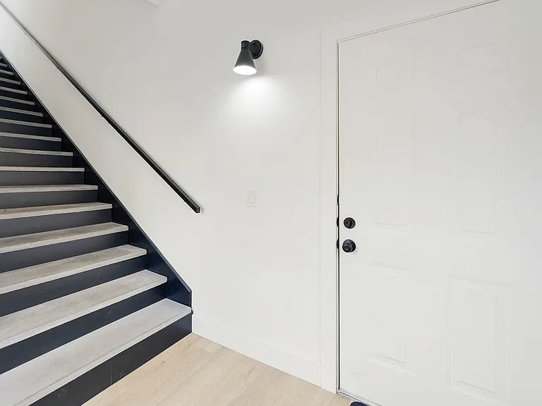 Stairs to living room area