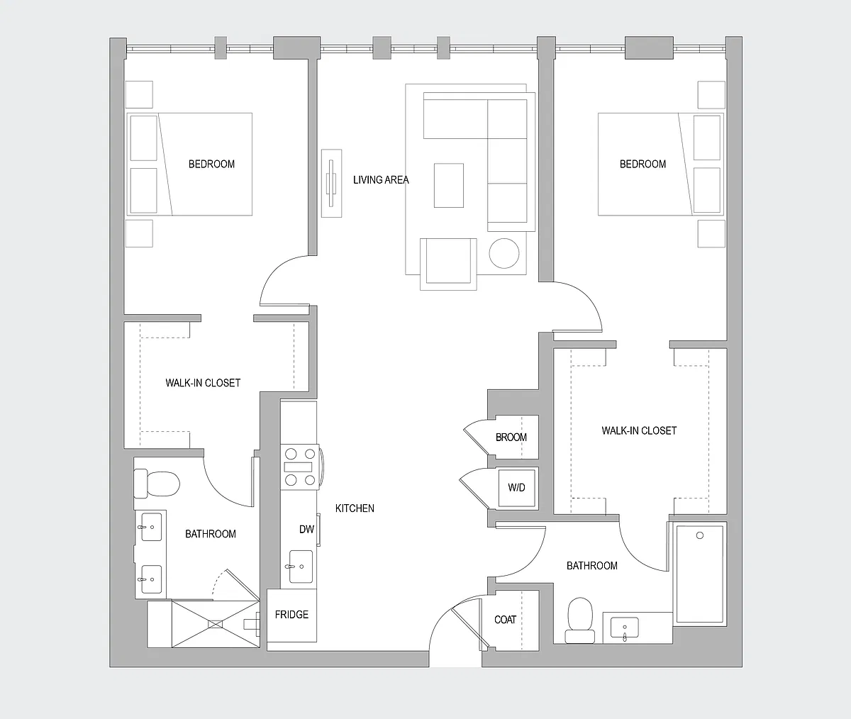 Floor plan 2 BR AA