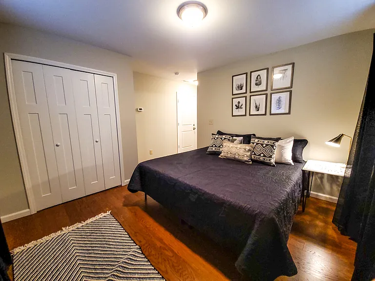 Private guest suite with large bedroom.