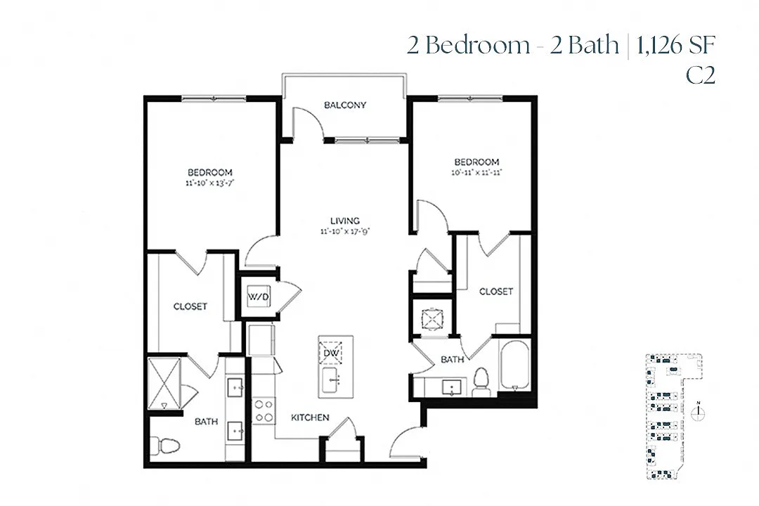 Floor plan Two Bedroom C2