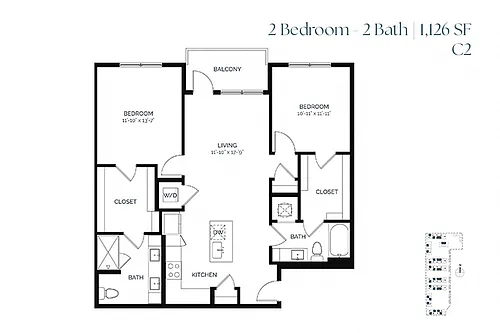 Floor plan Two Bedroom C2
