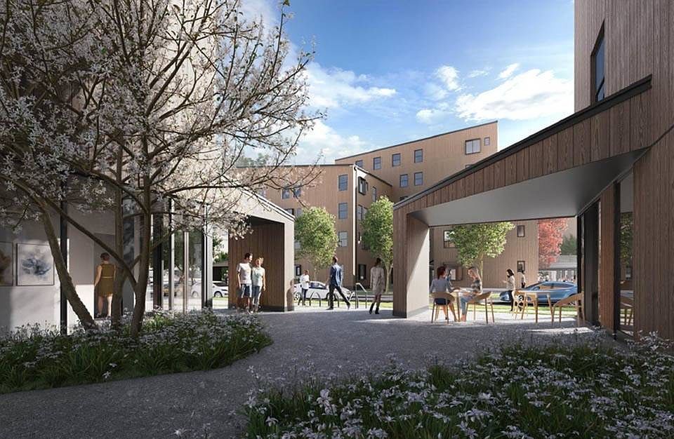 Rendering of Building Entrances