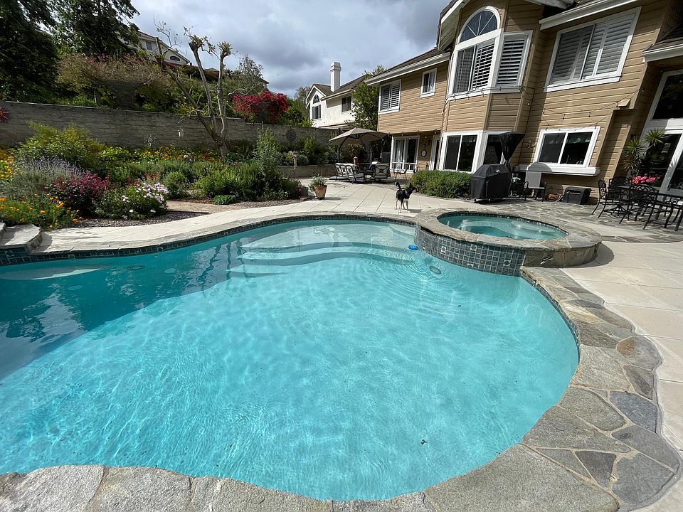 Backyard pool and spa