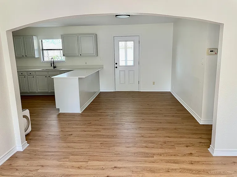 Dining area and door to backyard
