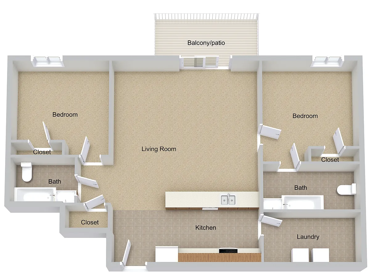 Floor plan Two Bedroom